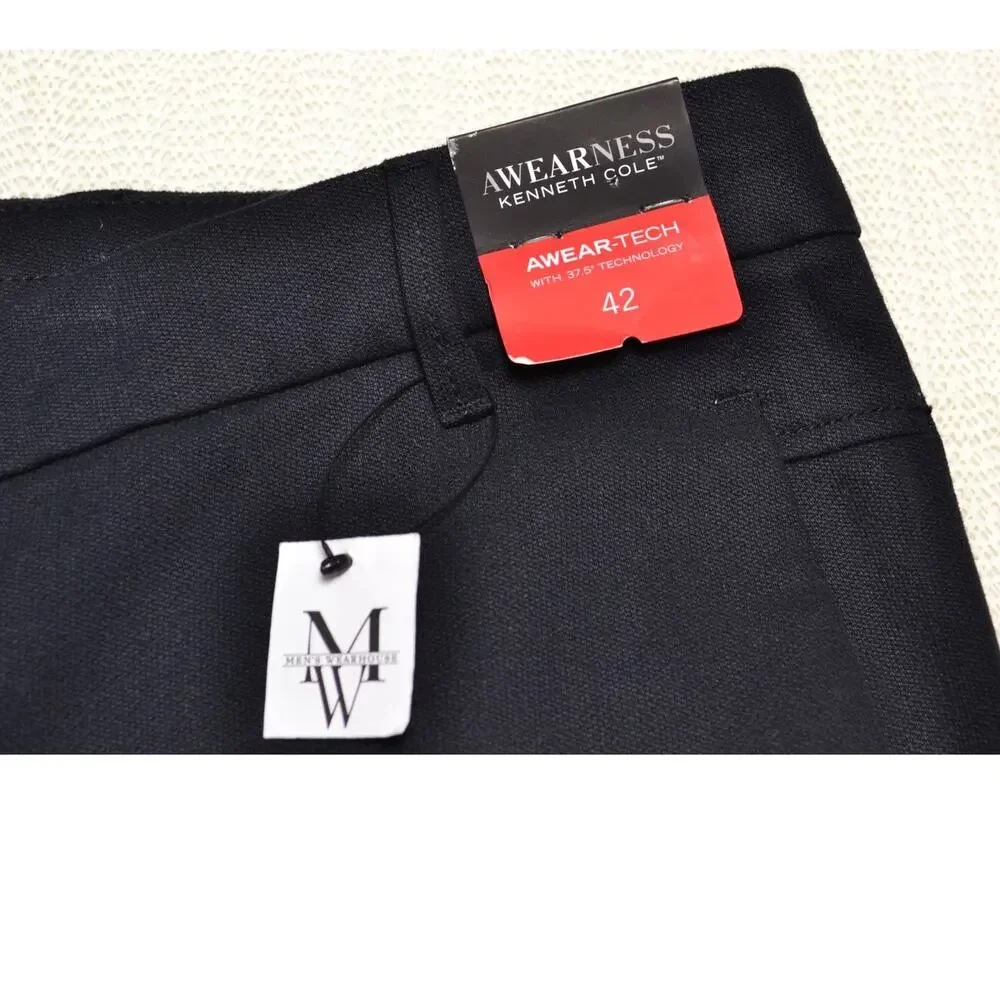 Kenneth Cole‎ Awearness Men's Black Flat Front Tailored Shorts Performance 42